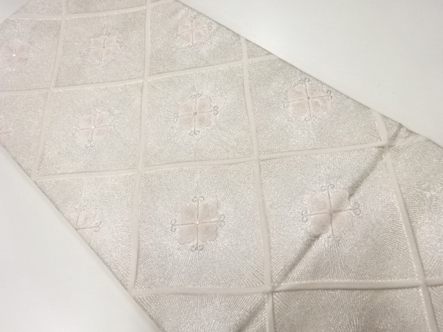 アンティーク　襷に花模様織出し袋帯（材料）